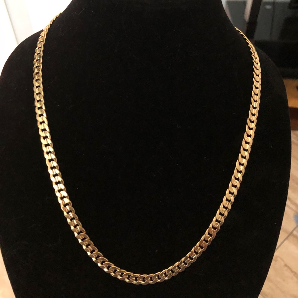 14k gold filled with silver stamped Cuban chain